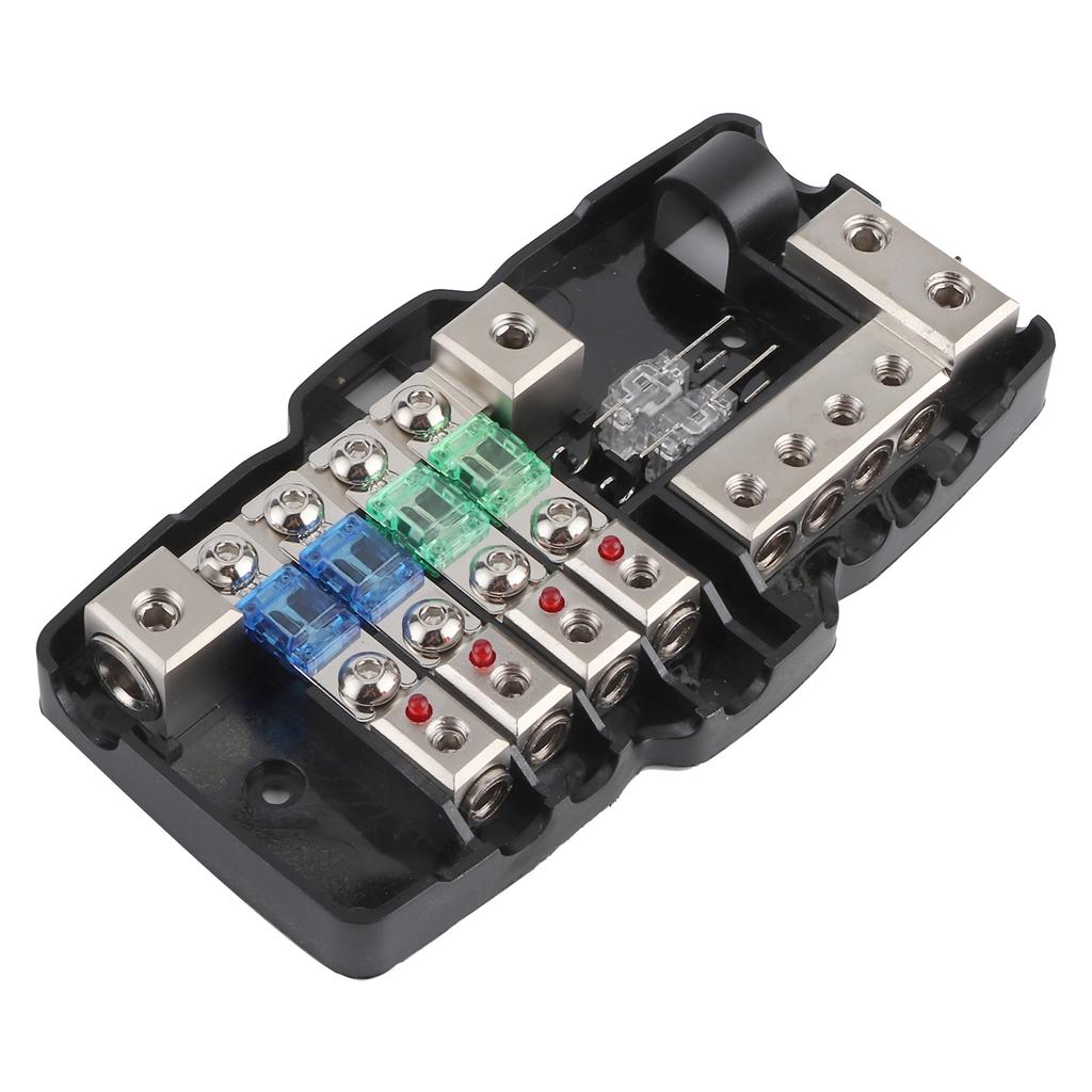 Коробка предохранителей для автомобильной аудиосистемы, стерео, многофункциональный 4-канальный распределительный держатель со светодиодом для внедорожника, квадроцикла, UTV