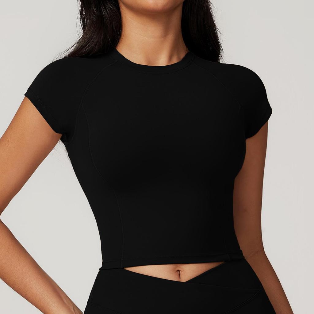 Women's Eco-Friendly Recycled Quick-Dry High-Strength Running T-Shirt with Cap Sleeves 8799
