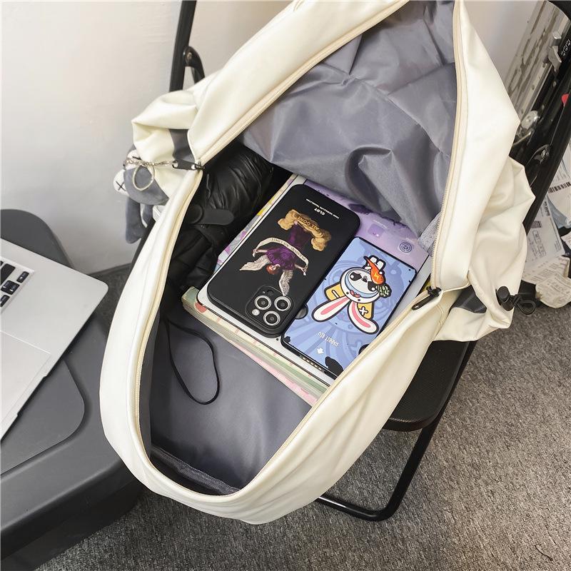 Модный легкий рюкзак в корейском стиле для студенток колледжа - однотонный, большой вместимости, идеально подходит для отдыха и путешествий