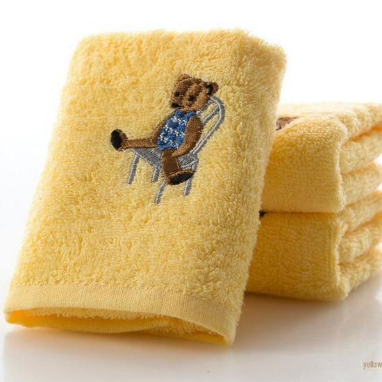 Мягкое впитывающее детское полотенце для лица из чистого хлопка с золотой вышивкой