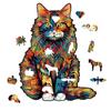 Деревянные пазлы-животные «Кошка» уникальной формы, 51–100 деталей, для взрослых и детей, DIY