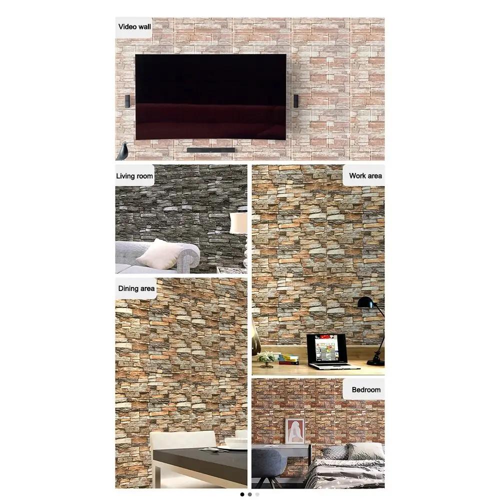 Водонепроницаемые пенные кирпичные обои Пенопластовые звукоизоляционные противоударные 3D-наклейки на стену Самоклеящиеся DIY-декали на стену