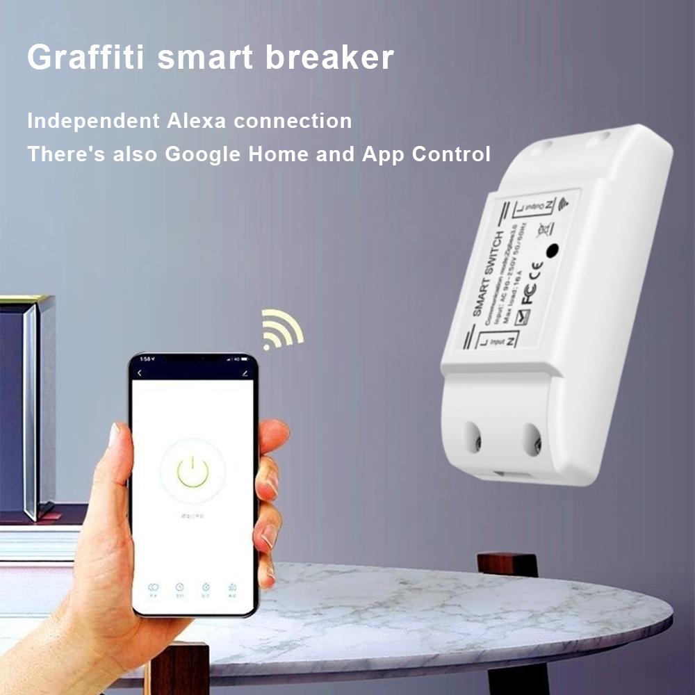 Умный переключатель WiFi и BT 10A 2200W, двухрежимное устройство включения/выключения, голосовое управление через приложение Tuya, дистанционное управление, синхронизация