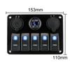 With Fuse USB Chargers Socket 12V 24V Car Light Toggle 5 Buttons LED Rocker Switch Panel Boat Digital Voltage Test Accessories