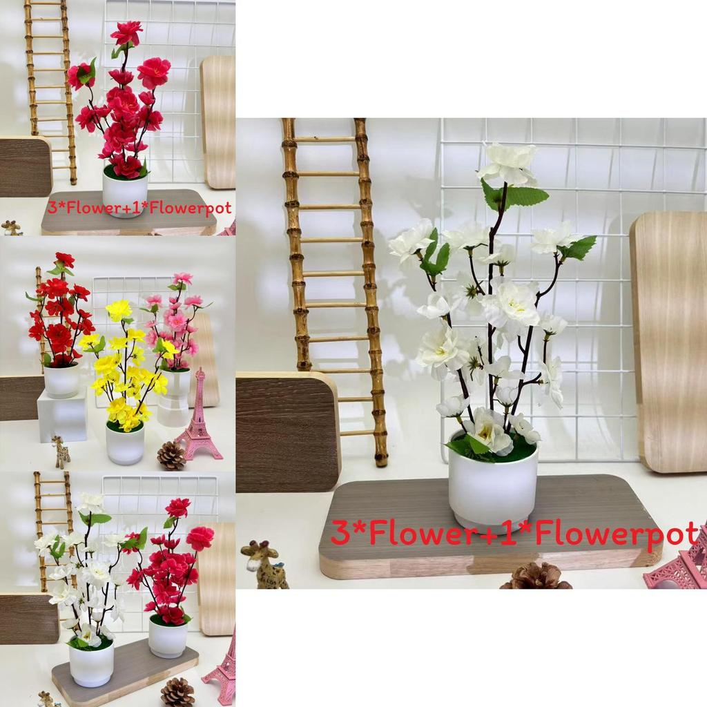 Fake Peach Blossom Plant With Realistic Texture For Outdoor Garden And Home Decor