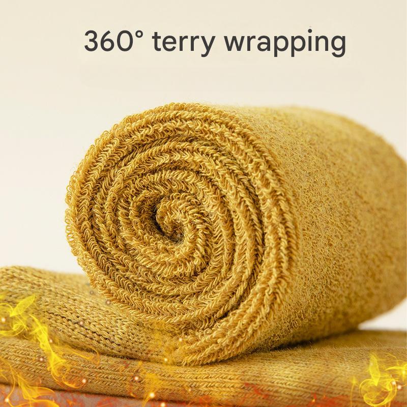 Men's Winter Cotton Thickened Socks Men's Terry Plus Velvet Warm Mid-tube Socks Autumn and Winter Long Tube Men's Socks
