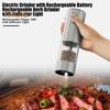 Electric Electric Salt And Pepper Grinder Rechargeable USB One-Touch Automatic Grinding Tools Adjustable Thickness LED Light Herb Crusher for