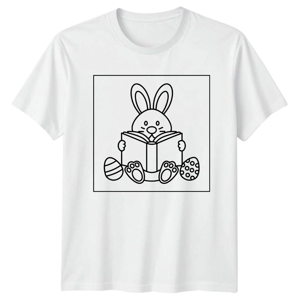 Easter Bunny Reading Book Holidays Unisexs TShirt Unisexs Tee Graphic b