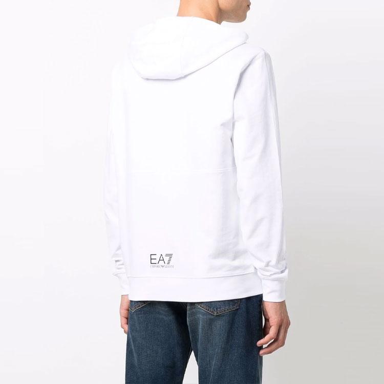Emporio Armani Мужская толстовка с капюшоном и длинным рукавом EA7 с принтом логотипа и букв Белый 6KPM69-PJBWZ-1100