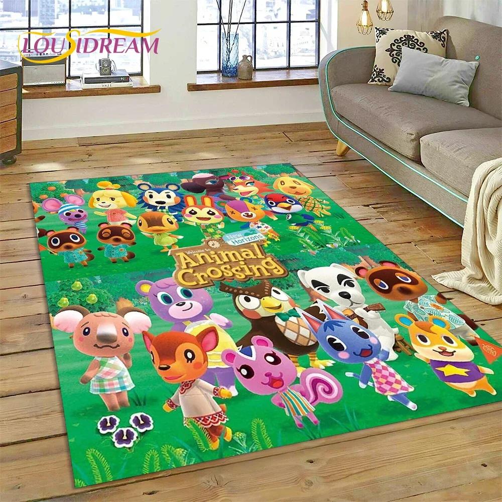 Cute Animal Crossing New Horizons Cartoon Carpet Rug for Bedroom Living Room Home Sofa Decoration,Kid Game Large Decor Floor Mat