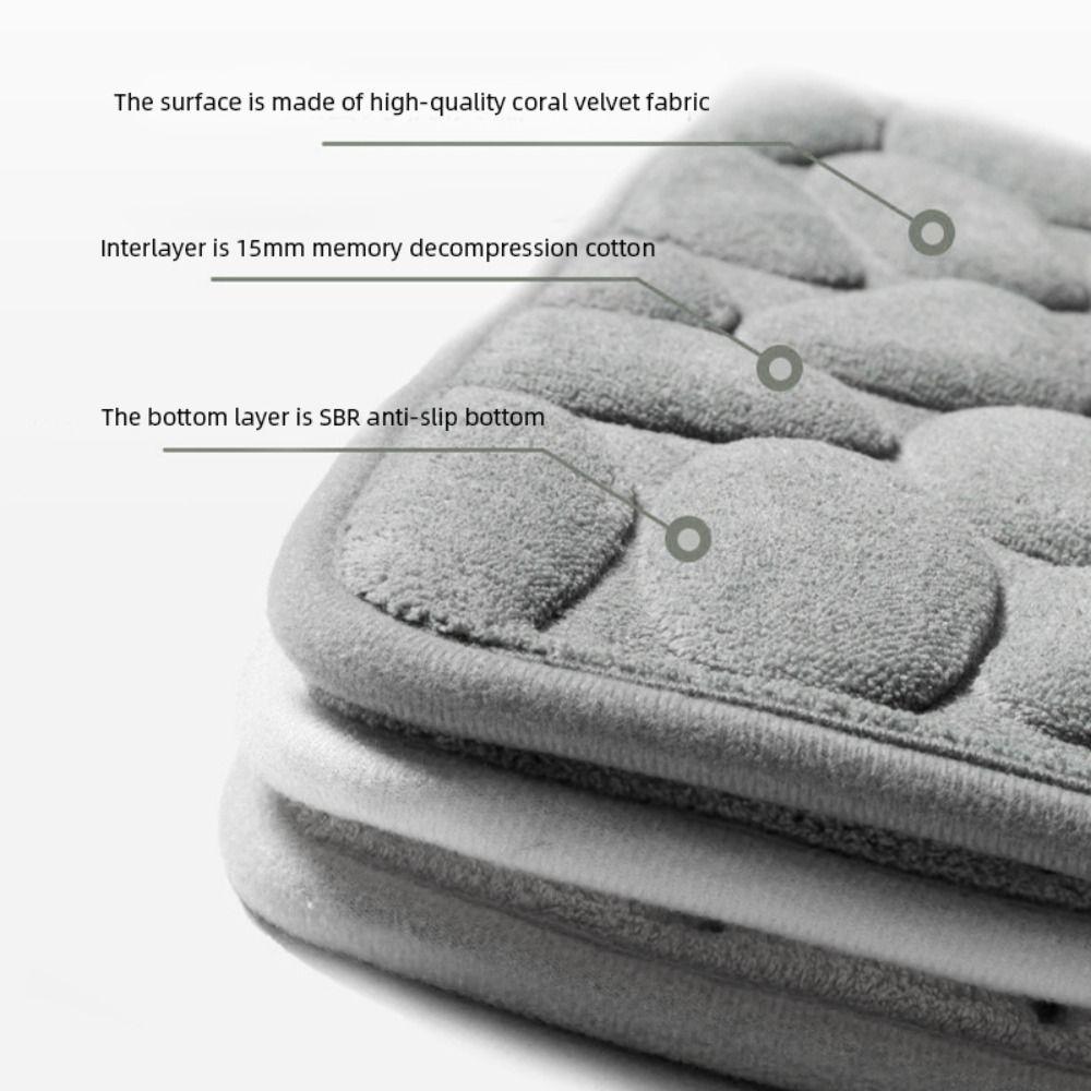 Non-slip Bathroom Floor Mat Cobblestone Shower Doormat Practical Bath Mat
