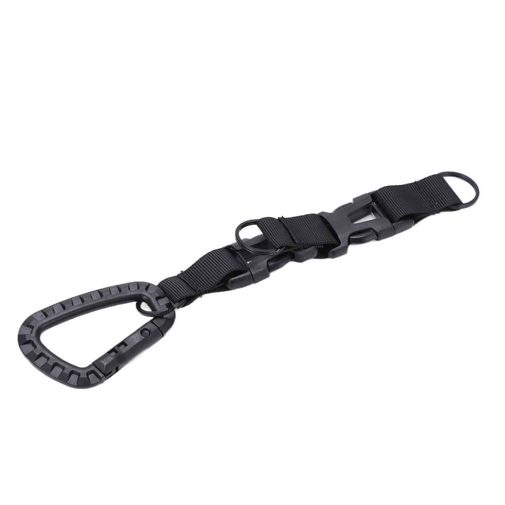 Plastic Carabiner D Ring Keychain Molle Webbing Gear Clip for Camping Hiking FishingBlack