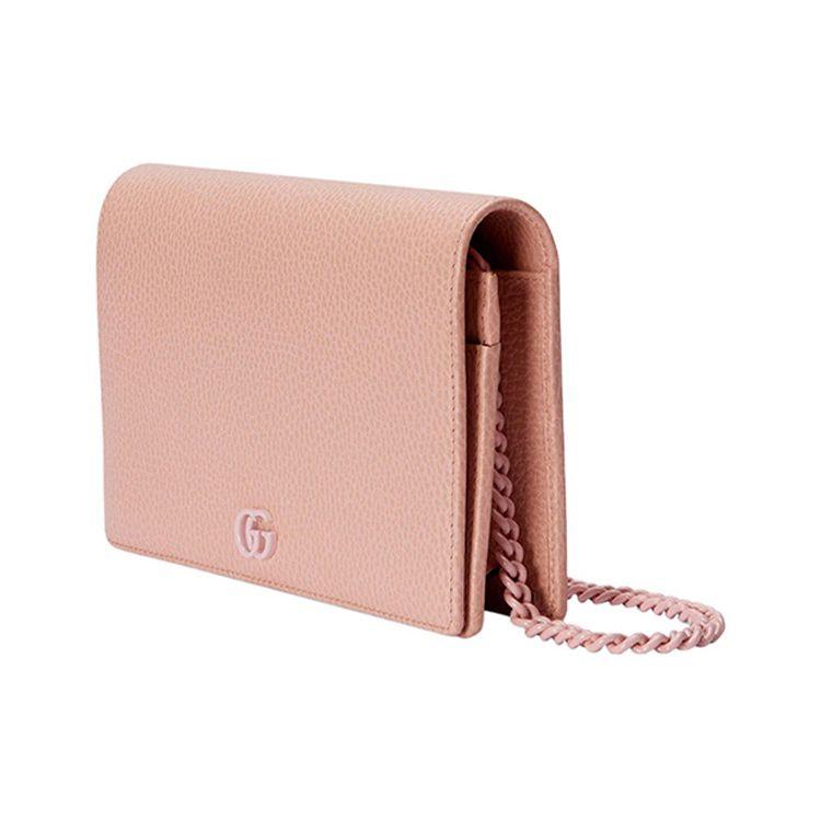 Gucci GG Marmont Series Mini Leather Chain Wallet Shoulder Bag Women shoulder bag Light-Pink 497985-17WFF-5909