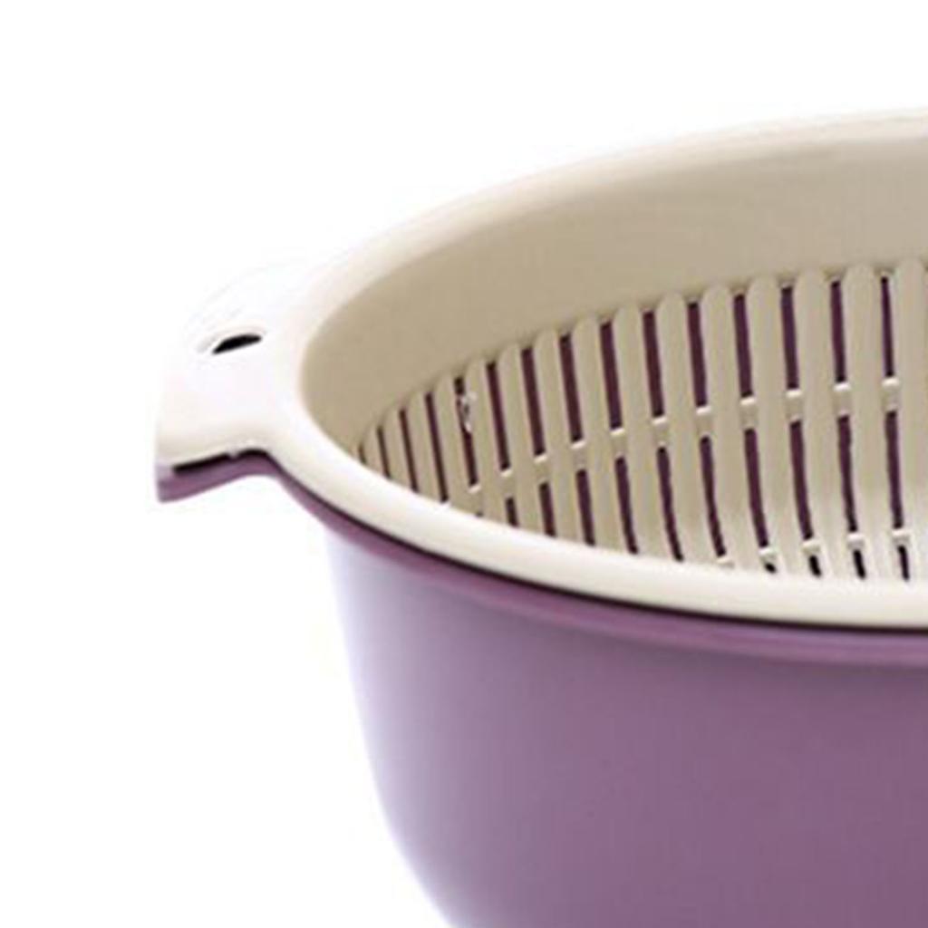 Корзина для мытья овощей Утолщенная Двухслойная Круглая Многофункциональная Пластиковая Подвесная Слив