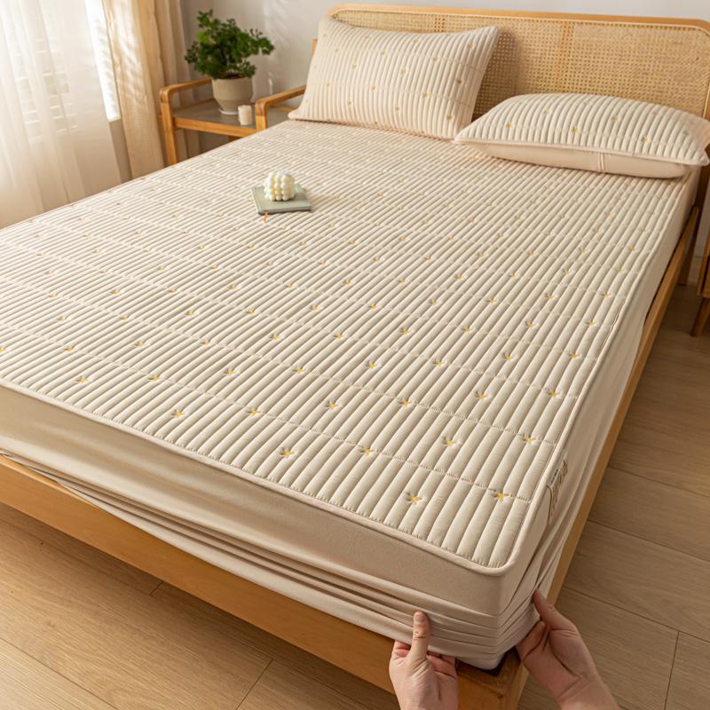 1 шт., утолщенная стеганая простыня для двуспальной кровати, однотонное хлопковое покрывало с защитой от клещей, Fundas de colchón King, наматрасник 180