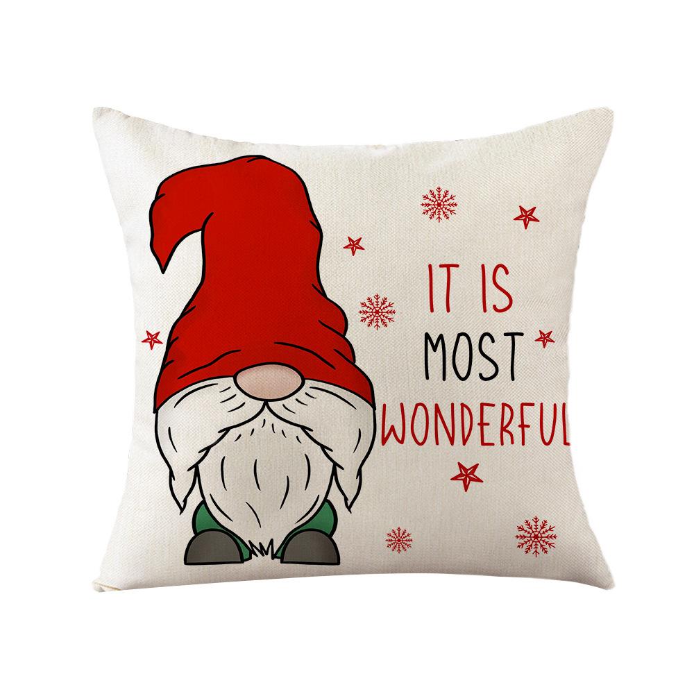 Christmas Elf Pattern Throw Pillow Cover With Short Plush Print For Living Room Sofa Decoration Cushion Cover Pillow Covers