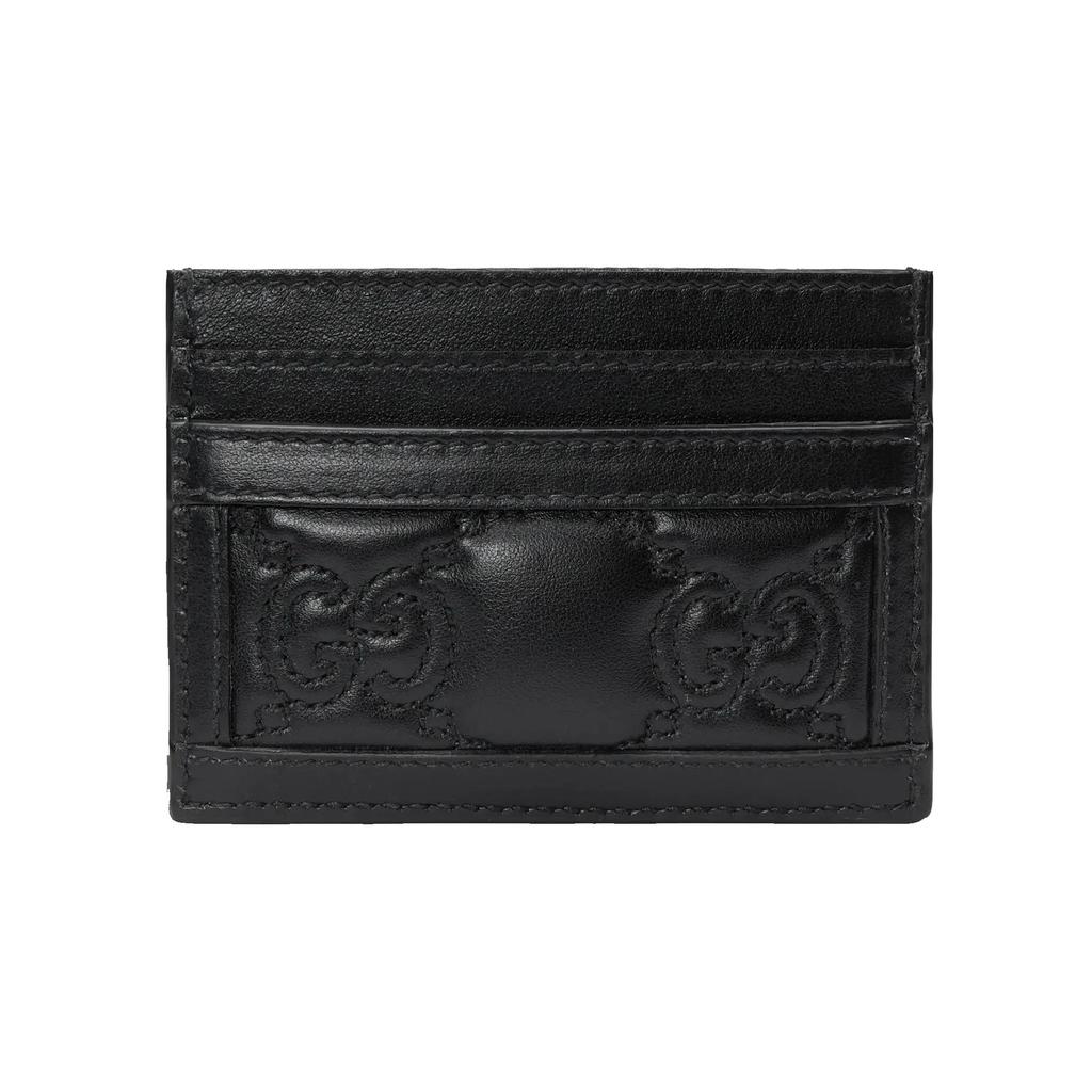 GUCCI GG Matelassé Leather Clutch Card Holder Small Women's Black (Unisex) Card Holders 723790 UM8IG 1000