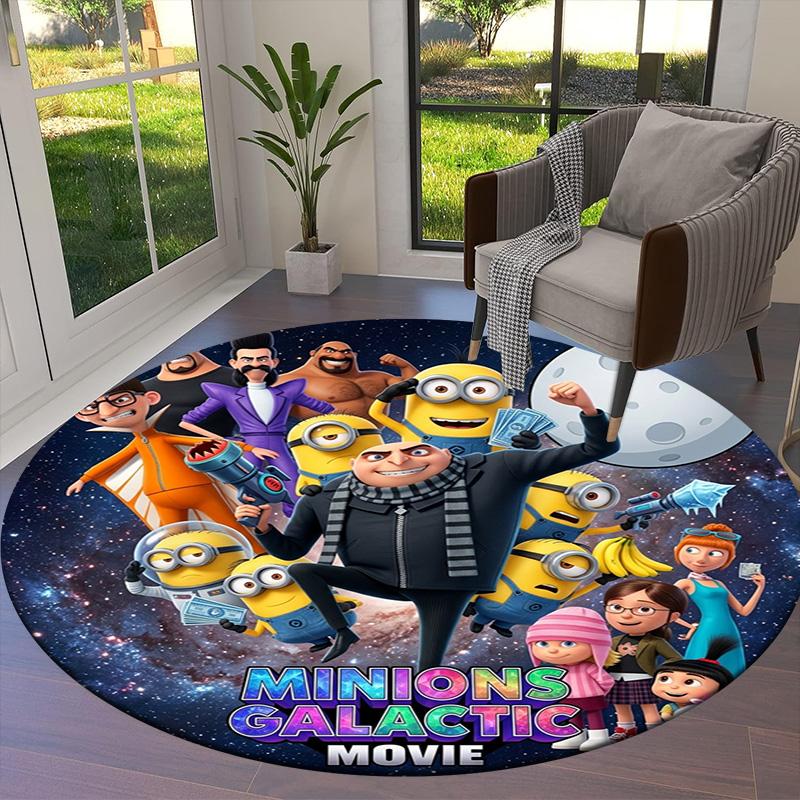 Despicable Minions Round Area Rug Carpet Rug For Living Room Bedroom Sofa Playroom Decor Nonslip Floor Mat