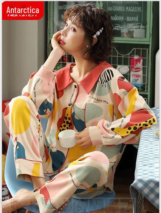 Женская пижама больших размеров с длинным рукавом: 100% хлопок для весны, осени, лета, зимы и одежды для беременных