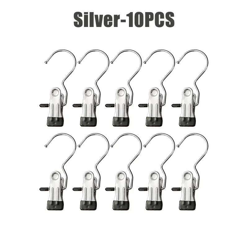 10-100 шт. прищепки из нержавеющей стали для белья, крючок для одежды, портативный зажим для подвешивания одежды, органайзер для одежды, вешалка