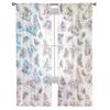 Spring Butterfly Hand-painted Watercolor Sheer Curtains Elegant Voile Tulle for Bedroom Window Holiday Decoration