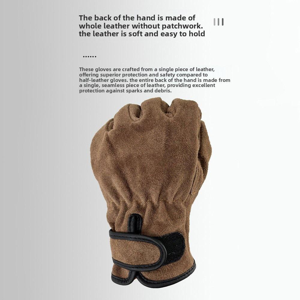 Cowhide Men's Work Gloves Thick Mechanic Glove Durable Heavy Duty Gloves Security Protection