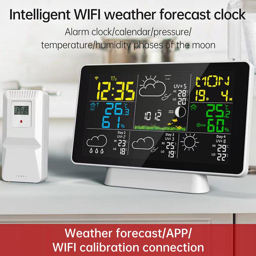 WIFI Weather Station Wireless Indoor Outdoor Hygrometer Thermometer Temperature Humidity Display KTY