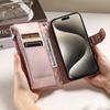 Luxury Glitter Powder Zipper Wallet Case with Card Slots for iPhone Samsung Xiaomi Redmi Google OPPO Long Strap + Short Strap Flip Leather Phone Bag