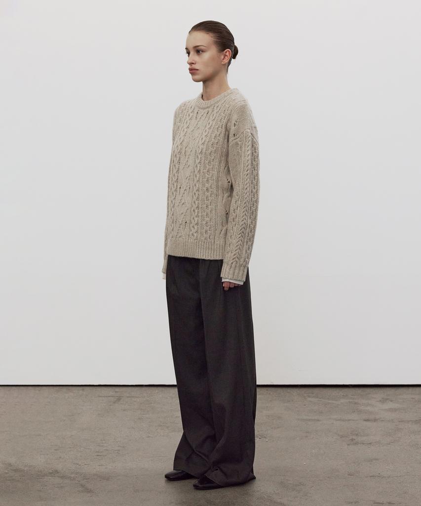 Eliotti Aran Wool Sweater_2Color
