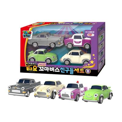 Маленький автобус Tayo Friends Set 8 - 4 шт. (Мелодия, Бад, Грей, Волшебник-полицейский)