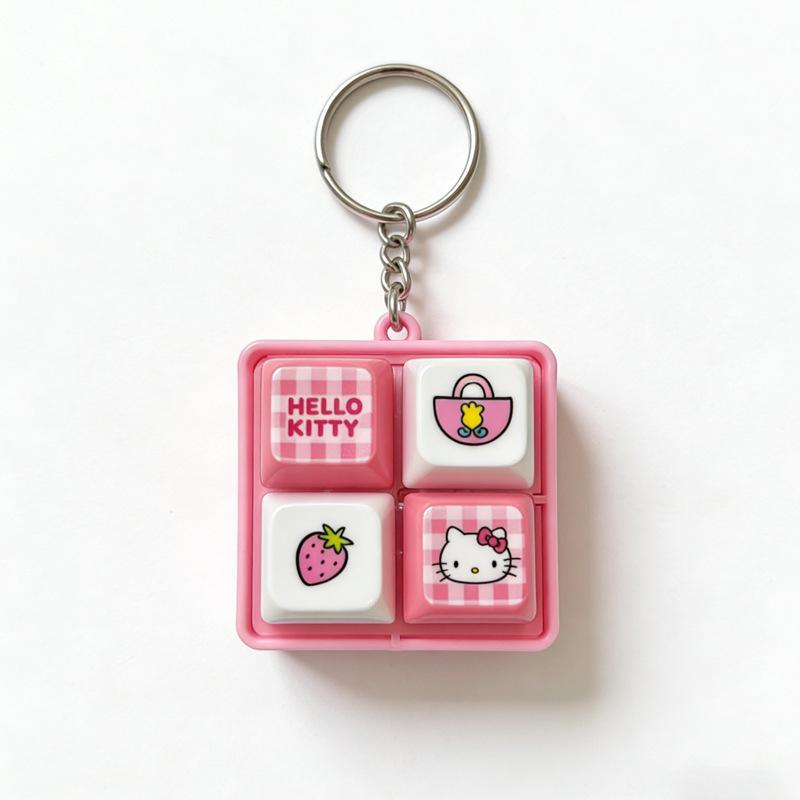 Мультяшный кулон-клавиатура Hello Kitty Кавайный Лечебный и Разгрузочный Четырехпанельный Ключница-брелок Подвеска для рюкзака