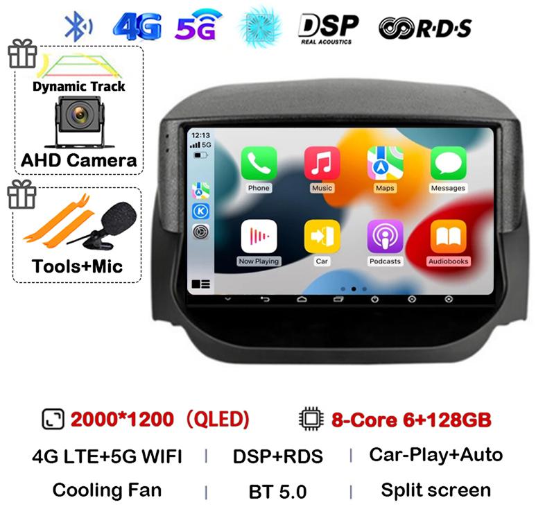 Android 14 Carplay Auto для Ford EcoSport Eco Sport 2014 2015 2016 2017 2018 Автомобильный радиоприемник GPS 4G+WIFI Мультимедийный стереоплеер QLED