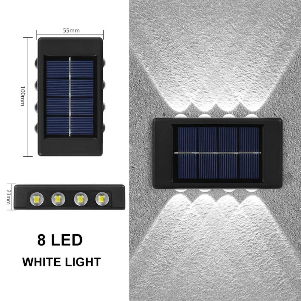 Outdoor 6/8/10 LED Solar Garden Light Solar Wall Lamp Up And Down Luminous Waterproof Solar Powered Wall Washer Light Yard Street Decor