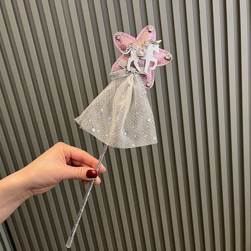 Набор аксессуаров для волос «Ледяная принцесса»: Волшебная палочка, Корона, Фата и Повязка на голову для Дня рождения девочки