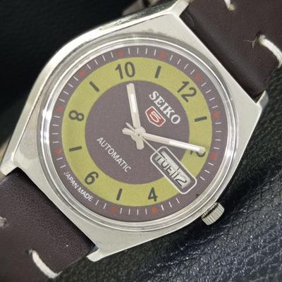 5 АВТОМАТИЧЕСКИХ ВИНТАЖНЫХ ЯПОНСКИХ МУЖСКИХ ЧАСОВ 6309A С ФИОЛЕТОВЫМ ЦИФЕРБЛАТОМ a702727-1