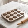 Carbon Steel Cupcake Tin 12-Cup Design Baking Pan Tea Cakes Bakeware Tray  Home Baking