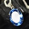 Lab Created 141.45 Ct Blue Sapphire Oval 925 Sterling Silver Flawless Pendant MY-PD-151-NS