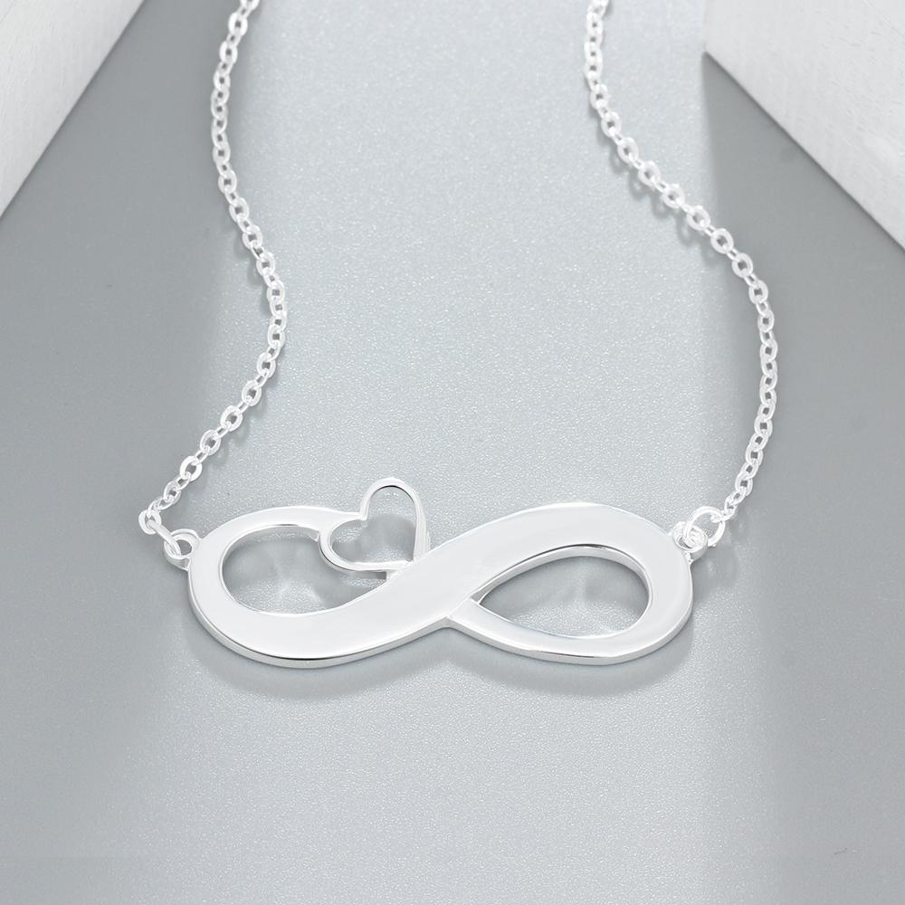 Fashion Personalized Necklaces Silver Color Infinity Pendant Custom Name Eternity Love Jewelry Wedding Gift For Women