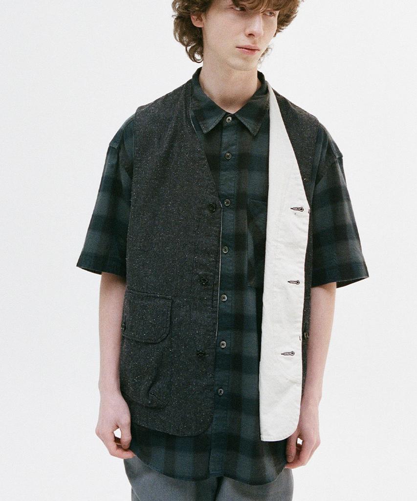 Horlisun Weaver Slik Denim Vest Black