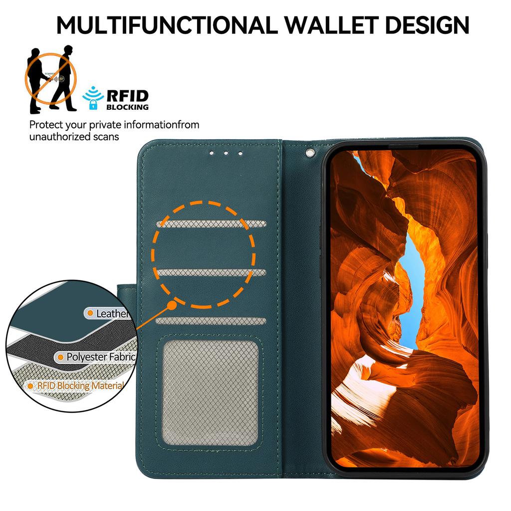 For Motorola Moto G56 5G Case RFID Blocking Flip Leather Phone Cover