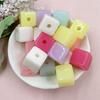 Making 20Pcs Material Creative Square Acrylic Fashion for Bracelets Earrings DIY Jewely Accessories Loose Beads Jelly Color About 13mm