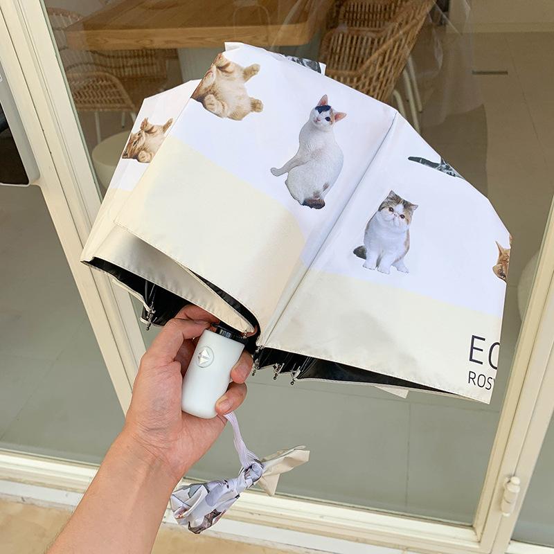 Premium Sunshade folding umbrellaWind and rain resistantSuper cute catAutomatic UmbrellaUV resistant adult umbrellaHome furnishings