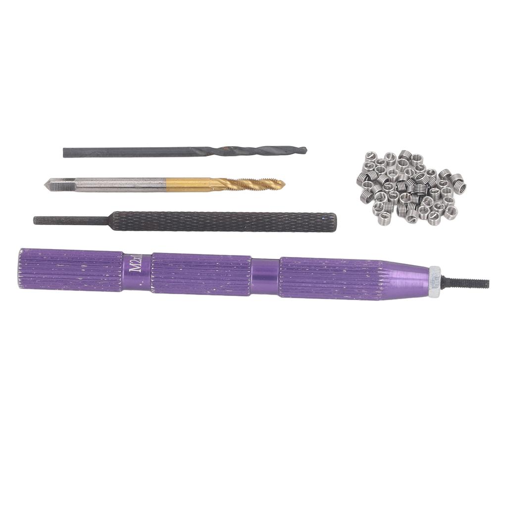 54 Pcs Thread Repair Kit M2x0.4x2D Inserts 304 Stainless Steel Thread Installation Tool