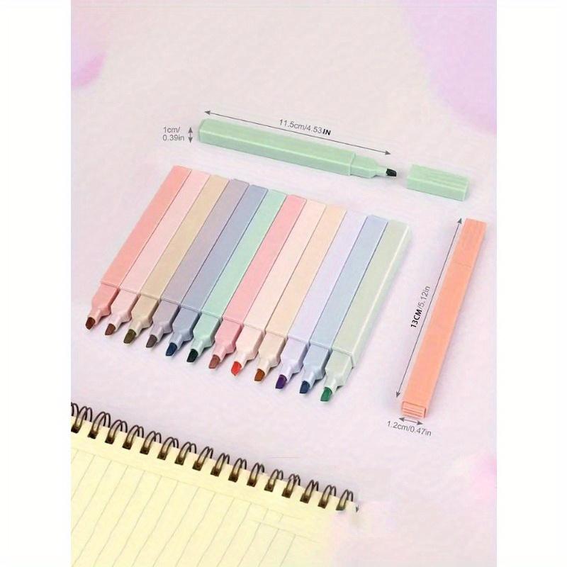 Эстетичные квадратные хайлайтеры Morandi, мягкие маркеры с долотообразным наконечником, пастельные хайлайтеры без просвечивания, быстросохнущие для ведения дневника и заметок