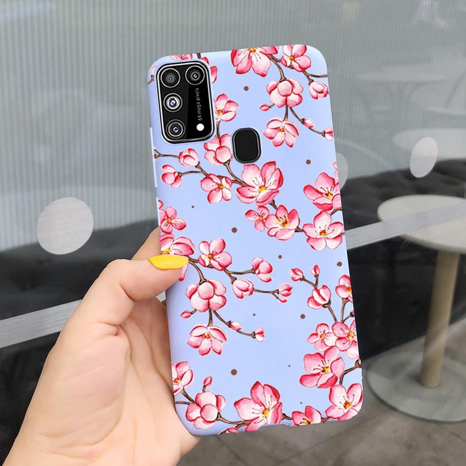 Силиконовый чехол для Samsung M31 M 31 Чехол Свежий Цветок Перо Ударопрочный Чехол для Телефона для Samsung Galaxy M31s M31 s M315 M317 Etui