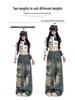 Трендовые джинсы-граффити с рваными деталями и широкими штанинами для женщин - стиль осенней пустоши