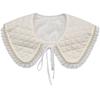 Doll Collar Fake Collar Large Lapel Rhombus Pearl Thickened And Pressed Fake Collar Female Versatile Lotus Leaf Edge Small