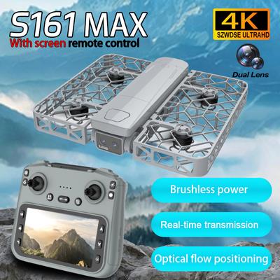 2026 НОВЫЙ Мини S161 MAX Дрон 4K HD Профессиональный Двойная Камера 4,5-дюймовый Экран БПЛА 5G WIFI с Экраном Бесколлекторный Двигатель Квадрокоптер Дрон Игрушка