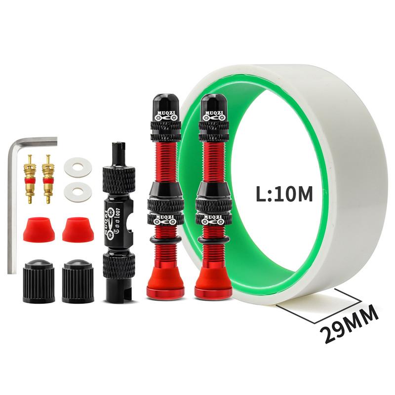 MUQZI Tubeless Tire Kit MTB Road Bike Tubeless Rim Sealing Tape & Schrader Valve & Valve Core Removal Tool Cycling Accessories
