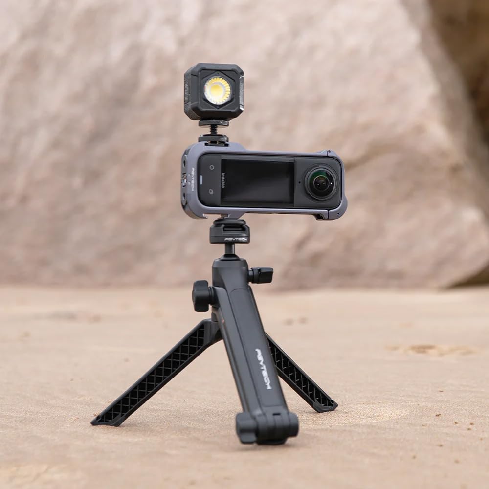 Универсальная рамка PGYTECH Insta360 X4 для Insta360 Поддерживает вертикальную и горизонтальную ориентацию Открывается и закрывается для плавной работы с винтами Холодный башмак Экшн-камера и